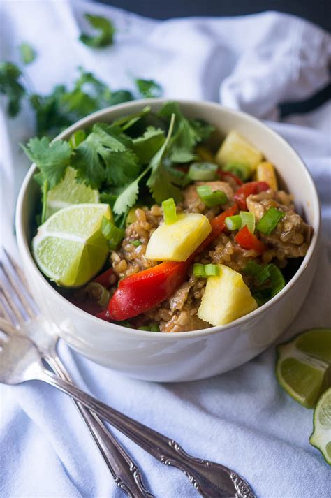 Mix jasmine rice with 1 tbsp. Pressure Cooker Caribbean Chicken and Rice Bowl - Kitschen Cat
