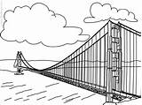 Coloring Gate Bridge Sheet Wonders Golden Template Popular sketch template
