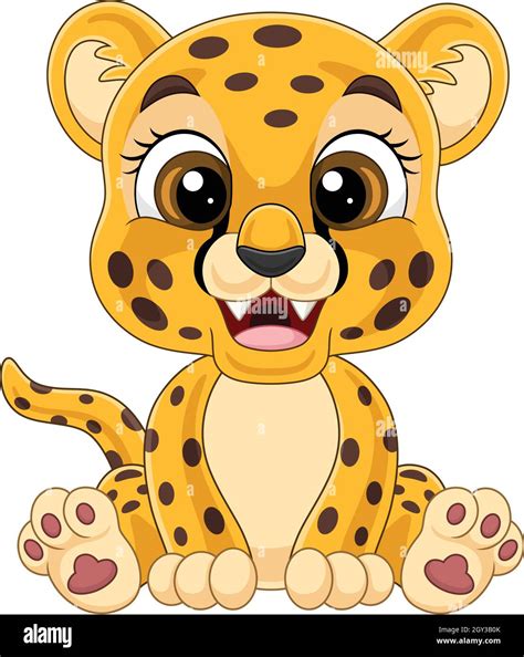 Cartoon Cute Baby Leopard Sitting Stock Vector Image And Art Alamy