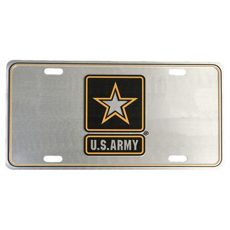 Us Army 12 X 6 7mm Brushed License Plate Uniformed