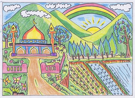 Lihat ide lainnya tentang karikatur, mosaik, wonder women. Gambar Masjid Yang Mudah Untuk Anak Sd