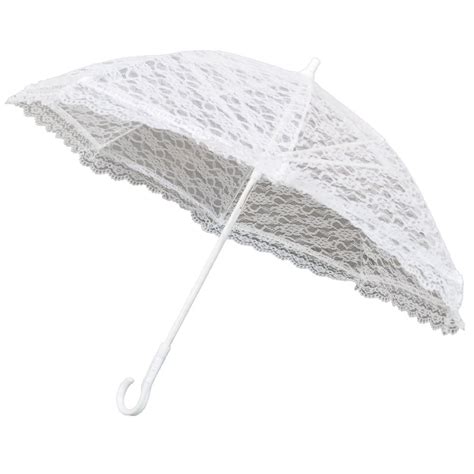 White Lace Parasol Umbrella For Bride In Wedding 15 D