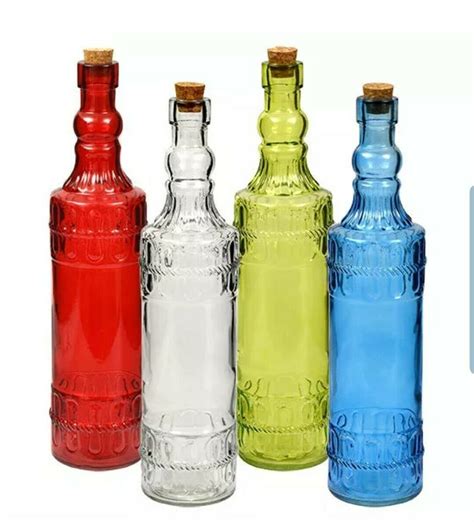 Glass Bottles Colorful Vintage With Cork Tops Variety 999 Each