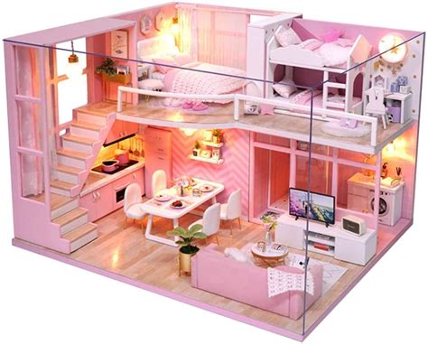 Cutebee Dollhouse Miniature With Furniture Craft Kits For Adults Diy