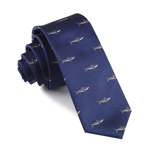 Shark Skinny Tie Slim Ties Thin Neckties Necktie Otaa