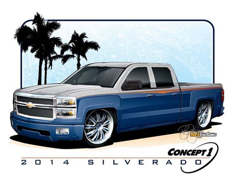 2014 Silverado Lowered Vehicle Illustration By Sin Customs Artist