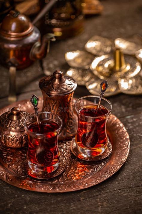 Traditional Turkish Tea Stock Image Image Of Eastern