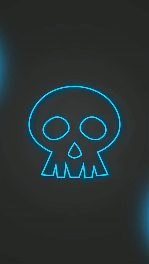 Download Blue Skull Neon Aesthetic Iphone Wallpaper