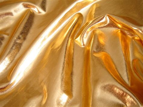 Gold Metallic Stretch Lame Liquid Foil Shiny Fabric