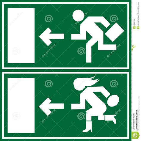 Green Emergency Exit Sign Icon And Symbol Stock Vector Illustration