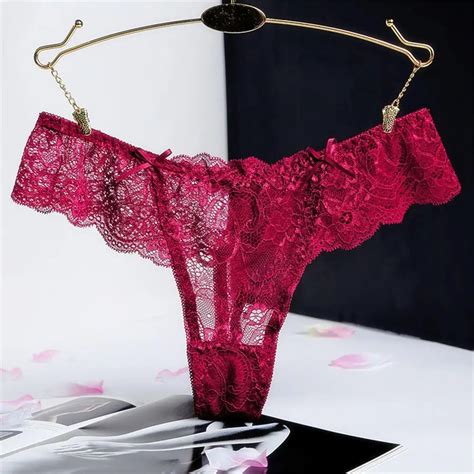 PC New Trend Sexy Fashion Women Low Rise G String Thongs Ultra Thin Lace Panties Briefs Hollow