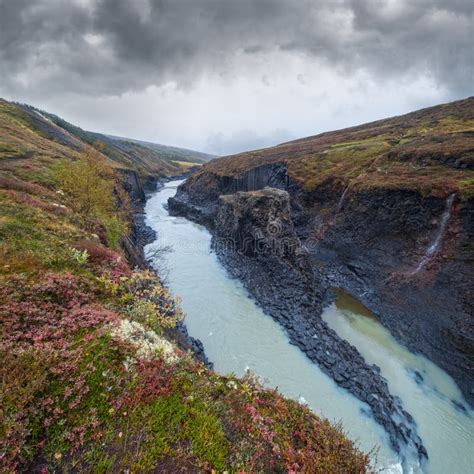Autumn Picturesque Studlagil Canyon Is A Ravine In Jokuldalur Eastern