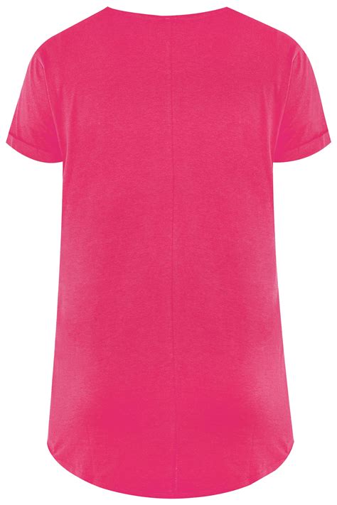 Hot Pink Pocket T Shirt Yours Clothing