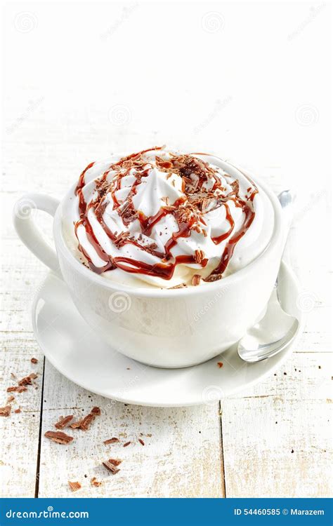 Cup Of Coffee With Whipped Cream Stock Image Image Of Cafe Plate