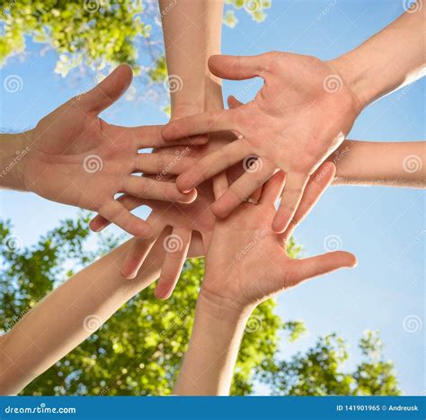 Volunteers People Hands Together Stock Image Image Of Connection