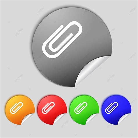 Iconic Paper Clip Logo In Colorful Buttonsa Range Of Clip Symbols Photo