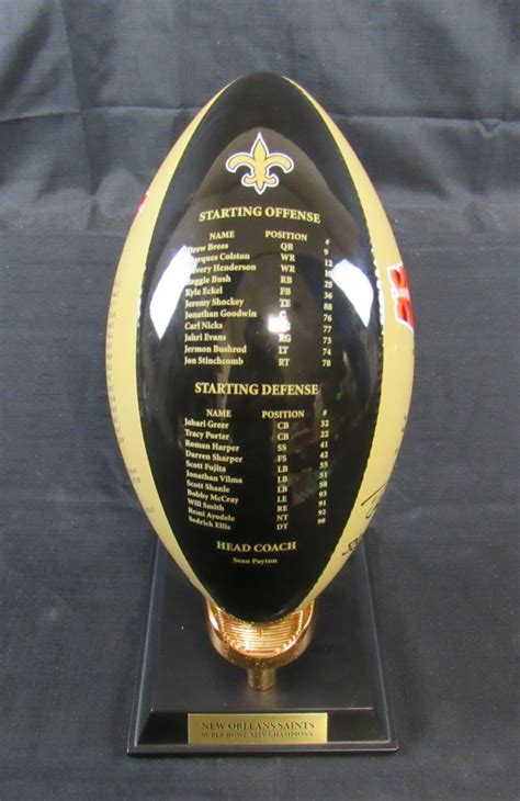 Drew Brees Signed New Orleans Saints Danbury Mint Super Bowl Porcelain