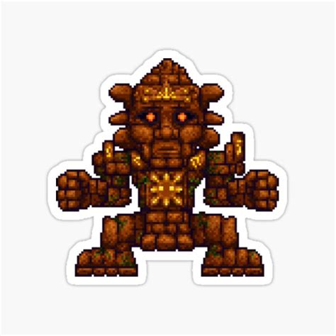 Terraria Golem Sticker By Thezecrom Redbubble