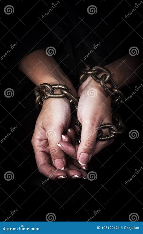 Hands In Chains Stock Image Image Of Abandoned Emotion 103120421