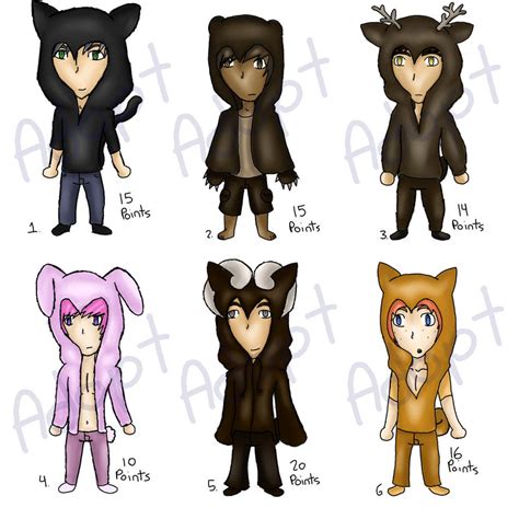 Hoodie Chibis Adoptables Open By Cheezitss On Deviantart