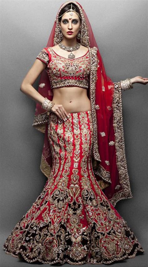 Designer Red Heavy Work Indian Wedding Dress Bridal Lehenga Sm2304