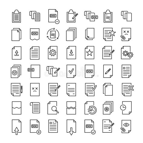 Sistema De Iconos De Documento Superiores En La Línea Estilo