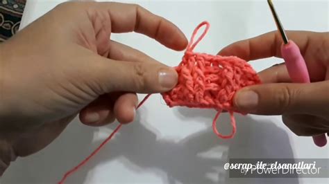 Video 48 Tığ işi çiftli eldiven lastiği yapımı crochet tejido