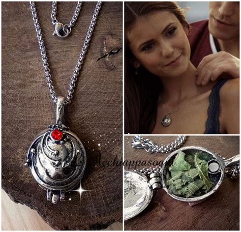 The Vampire Diaries Inspired Jewelry Elena Gilbert Inspired Necklace Real Vervain Silver