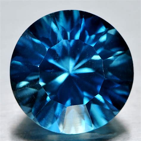 Ct Natural London Blue Topaz Gemstone Round Concave Cut Brazil Ebay