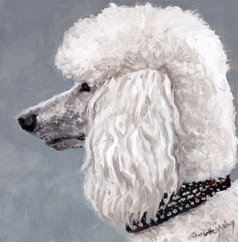 White Poodle Original Dog Art Oil Painting 5x5 Square Sides Etsy In