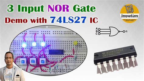 74ls27 Ic Triple 3 Input Nor Gate Ic Practical Demo With Truth Table