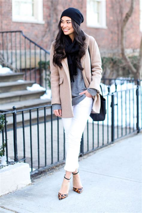 10 Ways To Wear White Jeans All Winter Long Glamour