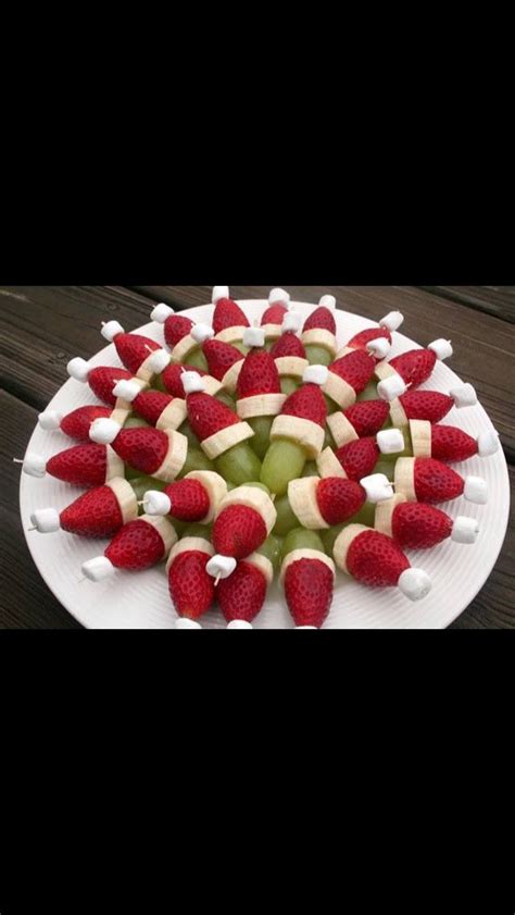 Santa claus must to have more fruit to unlock next. Healthy Santa hat appetizer | Edible christmas treat ...