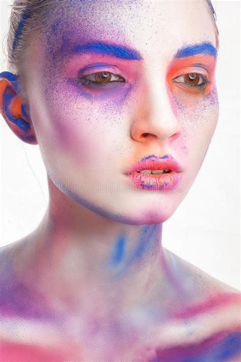 Make-up paint stock photo. Image of model, portrait, fashion - 40232576