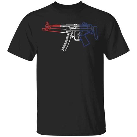 Mp5 Firearm Rifle Red White Blue T Shirt Etsy