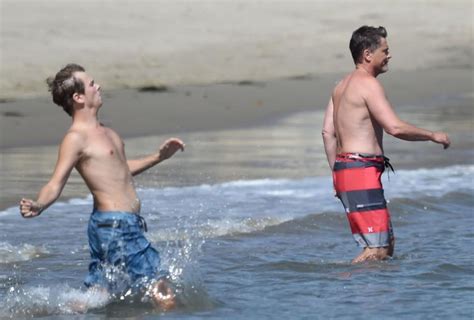 rob lowe and son matthew hit the beach on easter weekend photos