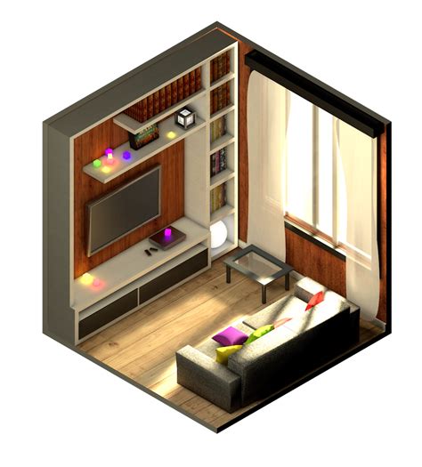 Isometric Environments On Behance Room Design Isometric Design