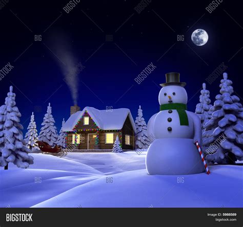 Christmas Snow Cabin Image And Photo Free Trial Bigstock