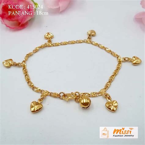 Jual Missi Aksesoris Gelang Tangan Rantai S Love 415024 Emas Imitasi Di Lapak Missi Fashion