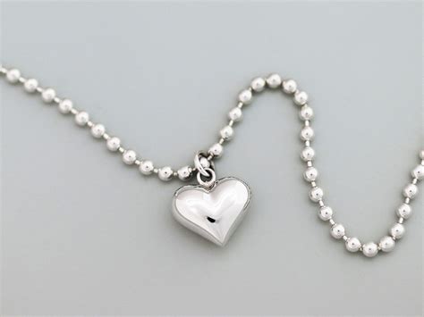 Silver Heart Pendant Bead Chain Necklace Bracelet 925 Sterling Silver Trendy Fashion Jewelry