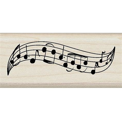 Inkadinkado Music Staff Border Wood Mounted Rubber Stamp Free