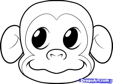 How To Draw A Monkey Face Step By Step Rainforest