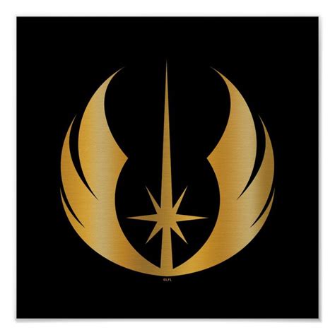 Gold Jedi Symbol Poster Zazzle Jedi Symbol Star Wars Jedi Jedi Art