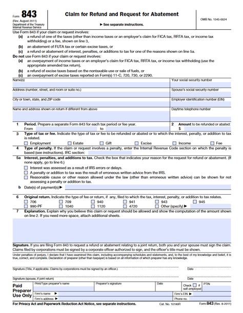 Irs Form 843 Claim For Refund And Request For Abatement Forms Docs