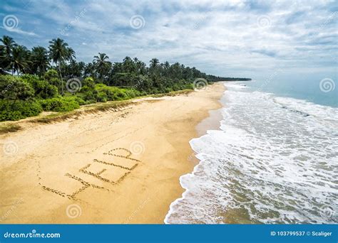 Wild Tropical Island With A Deserted Beach Stock Image Image Of