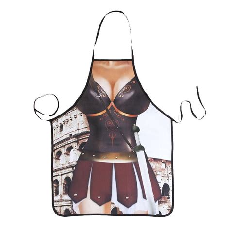 Novelty Cooking Kitchen Apron Sexy Roma Female Printed Apron Cooking