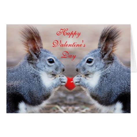 Valentine Squirrels Happy Valentines Day Card Zazzle