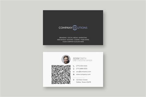 Modern Qr Business Card Template Business Card Templates ~ Creative Market