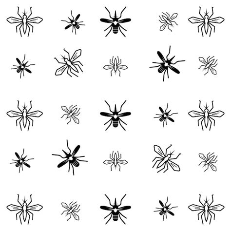 Modelo De Ilustração Vetorial De Logotipo De Inseto Mosquito Vetor