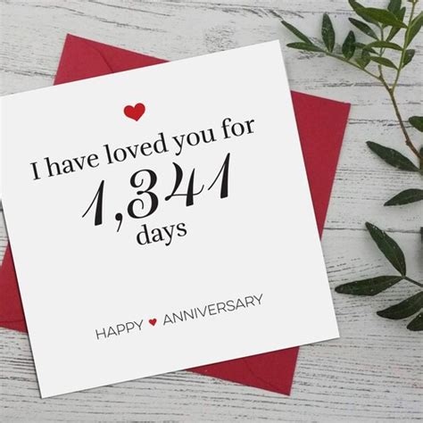 Cute Anniversary Card I Have Loved You For Number Days Happy Etsy Uk